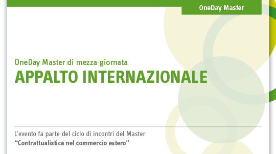 Immagine Appalto internazionale: master online | Euroconference